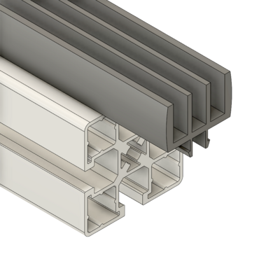 MODULAR SOLUTIONS DOOR PART&lt;br&gt;3 CHANNEL GUIDE PROFILE GRAY, 2M